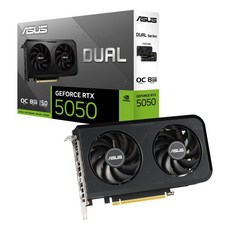 ASUS DUAL GeForce RTX 5050 8GB GDDR6 OC DUAL-RTX5050-O8G 에디션 비디오 카드 국내 정규, Dual Fans, RTX5050|OC|8G