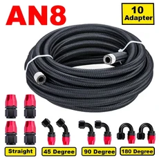 정시출고 품질보증 20FT 6M AN4 AN6 AN8 연료 호스 오일 가스 쿨러 호스 라인 파이프 튜브 나일론 스테인리, 02 6M AN8