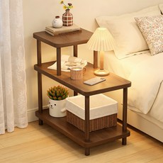 ANYOU 모던 감성 3단 사이드 테이블 대용량 수납 간편조립, 1개, 커피색