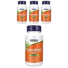 NOW Foods CurcuBrain薑黃素400mg素食膠囊, 50顆, 4罐