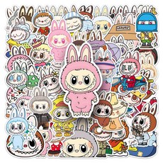 와이비비 캐리어 노트북 방수 스티커, 라부부, 50P