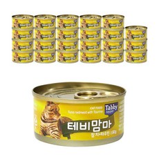 테비토퍼 테비맘마 고양이캔, 참치 + 타우린 혼합맛, 80g, 24개