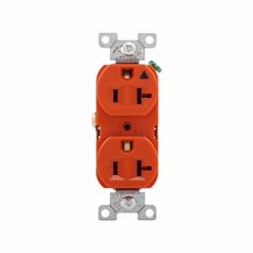 COOPER IG5362系列 20A 125V NEMA 5-20 獨立接地純銅插座 DUPLEX型 BSMI認證, IG5362RN 橘色,93102 雙聯四孔不鏽鋼蓋板, 1個