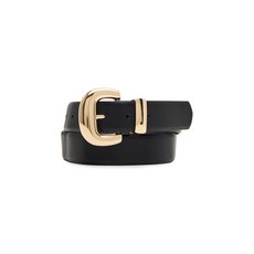 128752 Anne Klein- Belts 여성용 앤클라인 클래식 블랙 벨트 골드 버클 블랙. 특대형