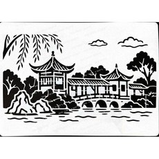 A40-0638 簍空模板 蝶古巴特diy 塗鴉繪畫模板, 1個