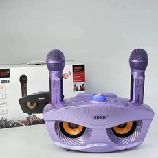 휴대용 마이크 반주기 블루투스 노래방 노래방기계 이동식 스피커 가정용, 공식포장, 보라색