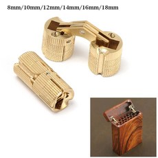 구리 황동 가구 경첩 원통형 캐비닛 선물 문 18mm 하드웨어 상자 은폐, 3)12mm