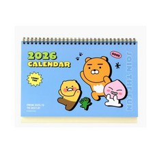 카카오프렌즈 2026년 베이직 탁상 캘린더 블루 달력, 형태 탁상 캘린더 핑크