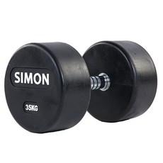 사이먼아령 덤벨 순정고무코팅 블랙, 35kg, 1개