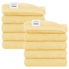 NONNO 국산 여름 수건 140g 30수 호텔수건, 10개, 블룸 옐로우