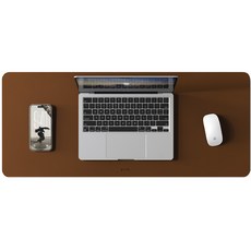 파우트 가죽 데스크 매트 논슬립 키보드 마우스 장패드, 1개, 시나몬 브라운