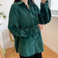 teedaily 男女通用New Ben燈芯絨寬鬆大尺碼Golden襯衫休閒襯衫