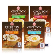 오뚜기 크루통 컵스프 4종(콘크림+갈릭크림+버섯크림+포테이토크림) + 블루존물티슈, 1개, 72g