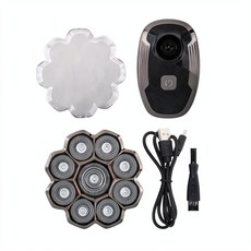 九刀頭電動剃鬚機 YK-312-9 9D磁吸刀頭 全身水洗, 9頭312, 英文版USB