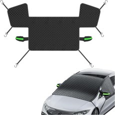 샌드프렌 자동차 윈드실드 스노우 커버 사이드 미러 커버가 있는 방수 차량 전면 유리창 스 프로텍터 제거 자동 프로스트 프로텍션 유니버설 핏블랙, Silver