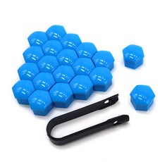 20 Pcs 자동차 바퀴 않는 너트 자동 녹슬지 보호 나사 타이어 허브, Blue, 19MM