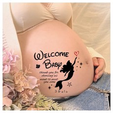 임신 사진 스티커 바디 페인트 타투 스티커 아기 남자 아이 여자 아이 라인아트 I6 심플 귀엽고 세련된 선물 출산 축하 마타니티 스티커 임산부 배 셀프 포토 임신 사진 스티커 붙이