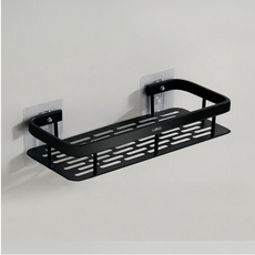 레토 무타공 알루미늄 욕실선반 일자형, 블랙, 1개