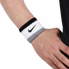 나이키 손목보호대 아대 밴드 양쪽착용 스포츠 테니스 정품 남성 여성 테니스 스우시 클래식 손목밴드 니트, 그레이, 1개