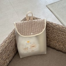 모구 기저귀파우치 누빔파우치 어린이집 준비물 어린이집파우치 유모차가방 유아카가방, 베이지