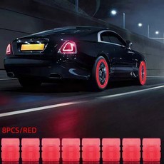 8PCS 빛나는 밸브 오토바이 자전거 자전거 자동차 바퀴 타이어 허브 캡 형광 밤 빛나는 밸브 줄기 모자 장식, 8pcs red, 1개