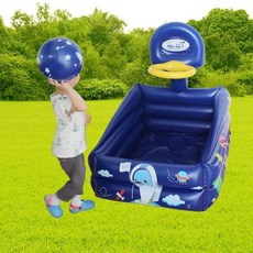 充氣游泳池 兒童戲水池 大型家庭海洋球戲水池, 1個, 投籃水池+腳泵