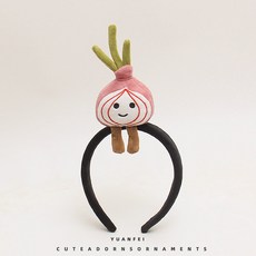 귀여운 양파 마늘 디자인 머리띠 재미있는 야채 만화 스타일 데일리 착용 여성용 헤어밴드 편안한 착용감과 개성있는 머리 장식