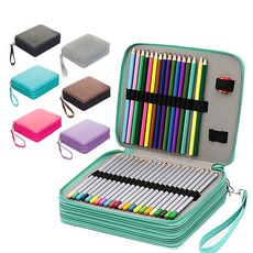 색연필 보관 가방 가죽 필통 파우치, 그레이, 72색