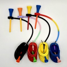 4 in 1 글리츠 분실방지용 골프티홀더 클로그 4종 1세트 티샷 드라이버 골프티 티걸이 티꽂이 티꽃이 - 캐릭터 랜덤 4종, 1개