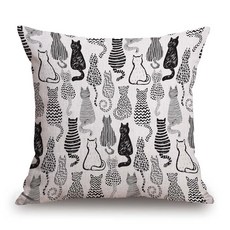 장식용 쿠션 커버 고양이 베개 귀여운 꼬리 장식 소파 의자 침대용 테마 선물 45.7 x 45.7cm(18 18인치) 145522