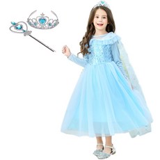 Uni Angel 冰雪公主連身披肩紗裙+皇冠+魔法棒