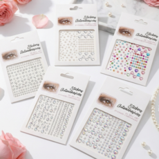 올리올망 큐빅 반짝이 입체 보석 스티커 5종 세트, 1세트, 실버