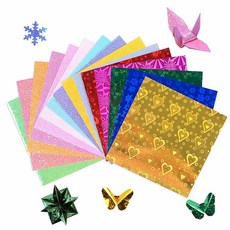 ALLVD 100 15cm 15 diy 종이 접기 매 들어간 반짝이 종이 감금소 호일 종이 접기