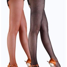 無品牌 拉丁舞網襪 軟網加密 表演糖色 黑色, 1個, 一條焦糖網襪,均碼