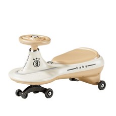 TUBIN TOYS 嬰幼兒扭扭車 圓潤方向盤 加大座椅 音樂燈光 手推, 卡其色黑色普通輪無音樂, 1套