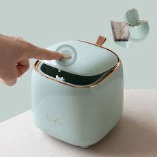 Detao 탁상 미니 휴지통 원터치 휴지통 미니 휴지통 탁상용 미니 쓰레기통 화이트 다크그린 민트그린, 3개