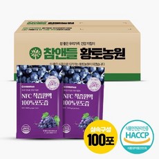 참앤들황토농원 NFC 착즙원액 포도즙, 100ml, 100팩