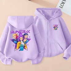 【桃園精選】男女童開衫拉鏈衛衣獵魔女團k-pop周邊二次元兒童時尚連帽衛衣潮