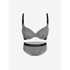 휠라 언더웨어 휠라 아웃핏 모노 밴드 포인트 멜란지그레이 와이어 브라 세트 (FI4BAG3443FMLY_SKU)