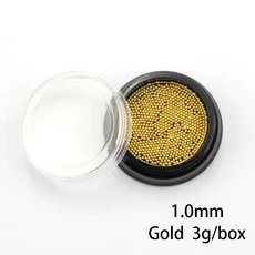 미니 소형 스테인레스 스틸 캐비어 비즈 네일 아트 장식 실버 로즈 골드 마이크로 볼 참 젤 폴란드어 팁 매, 1