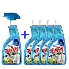 산도깨비 유리세정제 본품+리필 n개 레몬향, 4개, 600ml