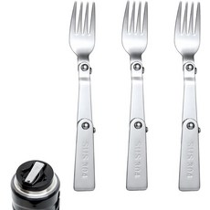 3pcs 보온병 펀테이너 교체용 포크 - 피크닉 학교 여행 야외용 다기능 접이식 휴대용 식기세척기 안전 금속 서빙, 02 black 3pcs