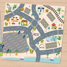 誠世集 停車場遊戲地墊 城市交通 120*100cm, 詳見包裝