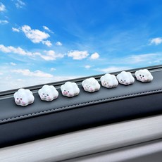 OFFCURVE 야광 레진 구름 장식품 차량용/사무실 친환경 데코소품 7종세트, 1세트, 7개