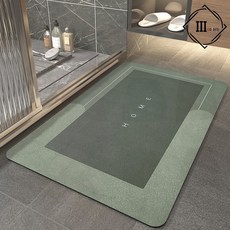 규조토 발매트 사각 원형 욕실 화장실 주방 물흡수, 봄이네가게 사각발매트_그린