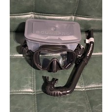 SCUBAPRO TRINIDAD 自潛面鏡套組，無框設計，廣闊視野，舒適貼合，潛水浮潛皆適用, 黑色面鏡呼吸管套組, 黑色面鏡呼吸管套組