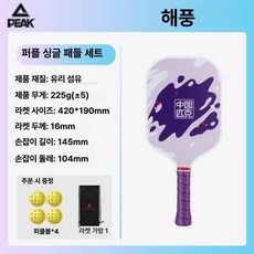 피클볼 라켓 세트 입문용 초보자용 공식, [하이펑퍼플 싱글 라켓]