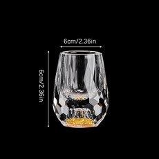 호환 고급 크리스탈 유리 보드카 유리 술 소주 유리 바 리큐어 이중 바닥 금박 유리 차 컵 고급 선 하드 양주, 1개