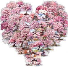 수채화 복숭아 나무 스티커 레스토랑 편지지 수제 스크랩북 카페 룸 생활, 1개, 1. 50PCS