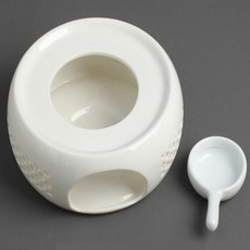 언니네 도자기 티워머 화이트 티라이트받침대 세트 티팟워머